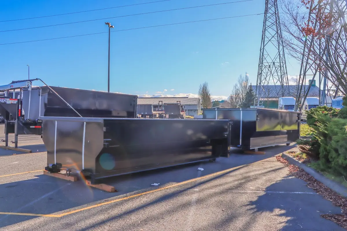 Roll-off dumpster ready for waste disposal at job site for Construction Dumpster Rental in Gunbarrel